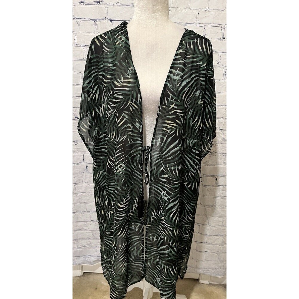 Avenue Sheer Open Long Kimono Boho Oversize Wrap Swim Coverup Plus Size 22/24